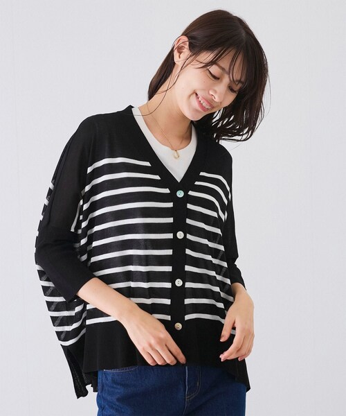 Jayro(ジャイロ)の「UVサラサラボックスシルエット前後差カーディガン(カーディガン/ボレロ・レディース・ブラック/ブラック系/ホワイト/ベージュ/ブルー/ピンク/キャメル/オレンジ・F)」の3枚目の写真