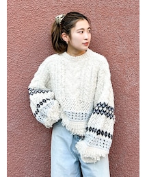 Ungrid | ラメコンビケーブルニット(ニット/セーター)