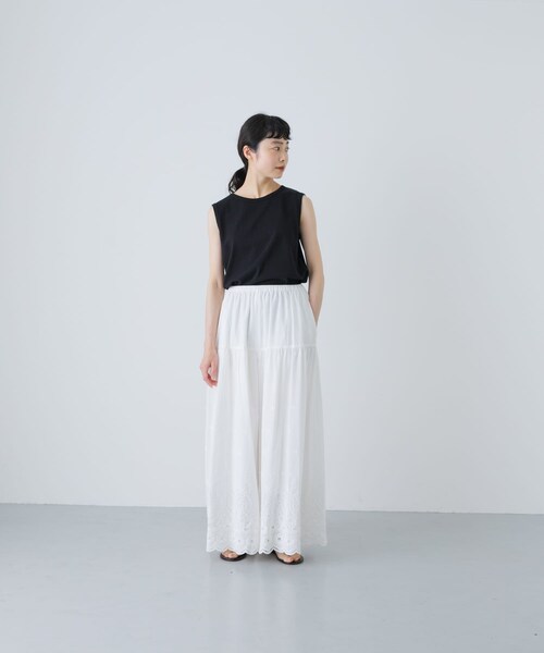 かぐれ（カグレ）の「フライスノースリーブカットソー（タンクトップ・レディース・GREGE/OFF/BLACK・FREE）」の17枚目の写真