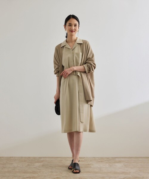 ROPE'（ロペ）の「【洗える】サファリシャツワンピース（ワンピース・レディース・ベージュ/ネイビー・36/38）」の14枚目の写真