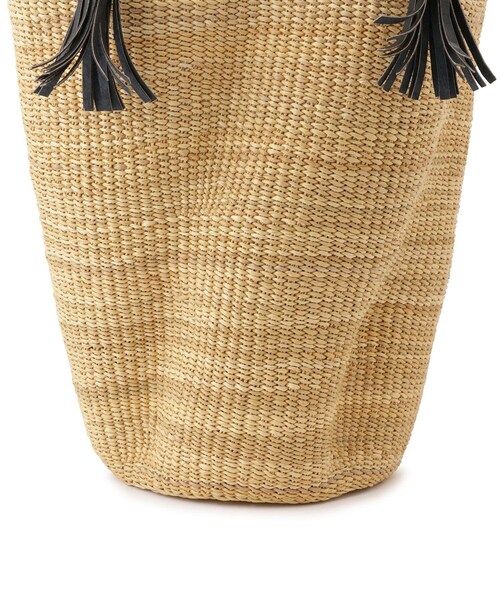 ADAM ET ROPE'（アダムエロペ）の「【J'aDoRe・店舗限定】【African Square（アフリカンスクエアー）】ボルガウェーブフリンジバスケット（かごバッグ・レディース・キナリ・F）」の9枚目の写真