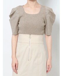 LAGUNAMOON | タックスリーブラメニットプルオーバー(ニット/セーター)