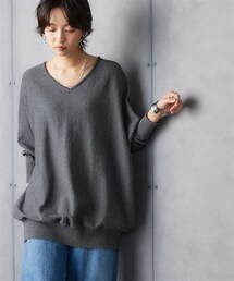 Soiunique | 綿１００％ゆったりVネックニット［Soiunique］(ニット/セーター)