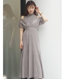 MERCURYDUO | 異素材ドッキングフレアニットワンピース(ワンピース)