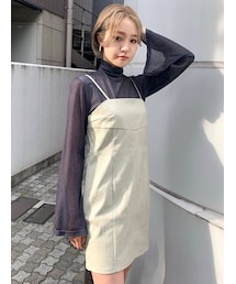 EMODA | ヴィーガンレザーキャミソールワンピース(ワンピース)