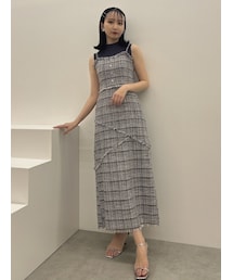 dazzlin | スイッチングツイードラインキャミワンピース(ワンピース)