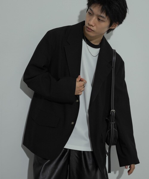 SENSE OF PLACE by URBAN RESEARCH(センスオブプレイスバイアーバンリサーチ)の「『セットアップ対応』シングルルーズジャケット(テーラードジャケット・メンズ・GRAY/BLACK/R.BROWN・M/L)」の20枚目の写真