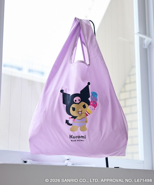 ROPE' PICNIC(ロペピクニック)の「【サンリオキャラクターズ×ROPE' PICNIC】日焼けデザイン 折りたたみエコトートバッグ(エコバッグ/サブバッグ・レディース・ラベンダー/ピンク/ローズピンク/ライトグリーン/サックス/イエロー系・F)」の3枚目の写真
