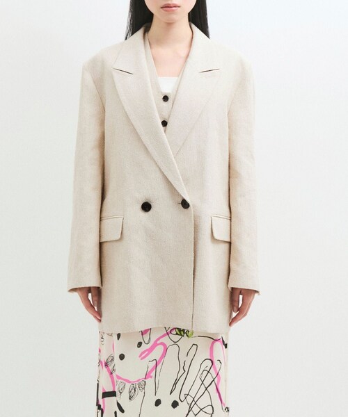 ADAM ET ROPE'（アダムエロペ）の「リネンMIXオーバージャケット（テーラードジャケット・レディース・キナリ/ベージュ・F）」の19枚目の写真