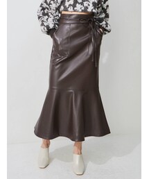MERCURYDUO | ハイウエストフェイクレザースカート(スカート)