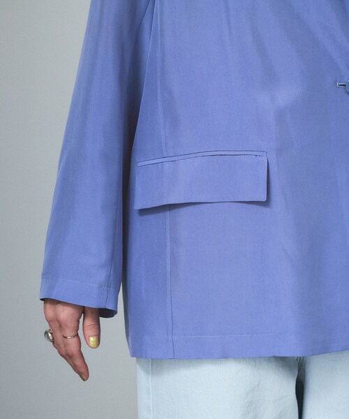 ADAM ET ROPE'（アダムエロペ）の「[25SS]GENTLE SILK ジャケット【セットアップ対応・洗える】（テーラードジャケット・レディース・ブラック/ベージュ/ブルー・F）」の22枚目の写真