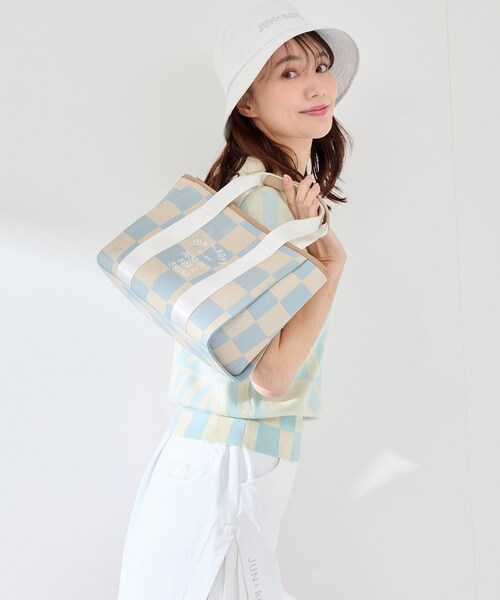 ROPE'(ロペ)の「チェッカープリントカートバック(トートバッグ・レディース・ブラック/サックス/イエロー・F)」の11枚目の写真