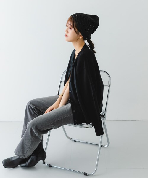 RODE SKO（ロデスコ）の「スパンコールニットワッチ（ニットキャップ/ビーニー・レディース・CHARCOAL/MILK/BLACK・one）」の21枚目の写真