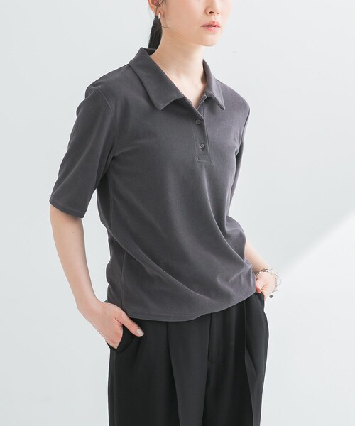 URBAN RESEARCH(アーバンリサーチ)の「パイルポロ衿カットソー(Tシャツ/カットソー・レディース・GRAY/YELLOW・FREE)」の6枚目の写真