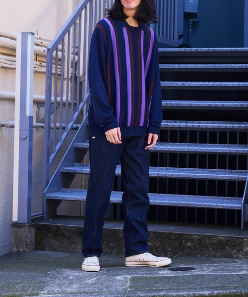 ADAM ET ROPE'（アダムエロペ）の「【THE INOUE BROTHERS… together with WILD LIFE TAILOR】polo knit（ニット/セーター・メンズ・ネイビー・L/M/XL）」の8枚目の写真
