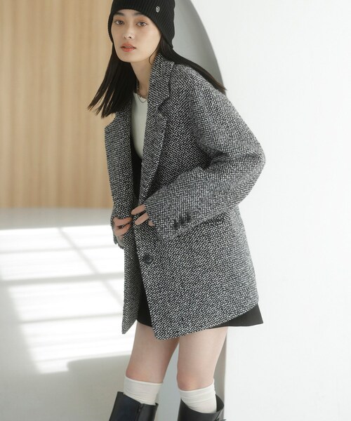 VIS（ビス）の「【新色追加】【アウター総選挙3位】シャギージャコット（その他アウター・レディース・ブラウン/ブラウン系/ベージュ/ブラック系・F）」の10枚目の写真