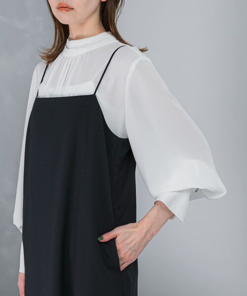 URBAN RESEARCH ROSSO（アーバンリサーチロッソ）の「ギャザーハイネックブラウス（シャツ/ブラウス・レディース・WHITE/BEIGE DOT/BLACK DOT・Free）」の8枚目の写真