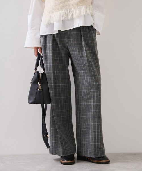 VIS（ビス）の「Hot Beautyツータックワイドパンツ/イージーケア（その他パンツ・レディース・ブラック/グレー系/キャメル・L/M/S/SS）」の8枚目の写真