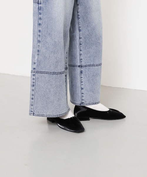 SENSE OF PLACE by URBAN RESEARCH（センスオブプレイスバイアーバンリサーチ）の「シャイニーギャザーフラットシューズ（パンプス・レディース・YELLOW/BLACK/CHARCOAL・S/M/L）」の8枚目の写真