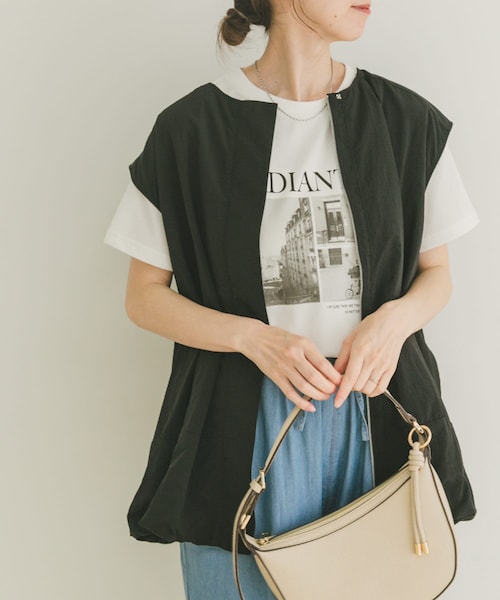 ITEMS URBANRESEARCH（アイテムズ アーバンリサーチ）の「バルーンベスト（ベスト・レディース・WHT/BLK・FREE）」の2枚目の写真