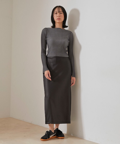 NERGY（ナージー）の「【イージーケア】Synthetic Leather イージーラップスカート（スカート・レディース・ブラック・F）」の11枚目の写真