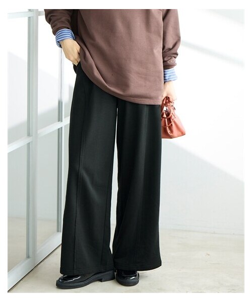 nissen（ニッセン）の「＜大きいサイズ＞ワイドカーブスウェットパンツ（ゆったりヒップ）（パンツ・レディース・杢グレー/黒・L/LL/3L/4L/5L/6L/8L/10L）」の6枚目の写真