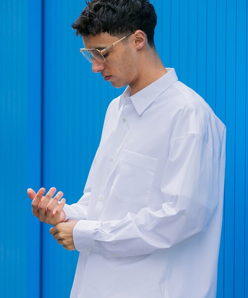 URBAN RESEARCH（アーバンリサーチ）の「new basic　THOMAS MASON OVER SHIRTS（シャツ/ブラウス・メンズ・ROYAL/WHITE/GREGE/LT BLUE/STRIPE/COCOA・S/M/L/XL）」の9枚目の写真