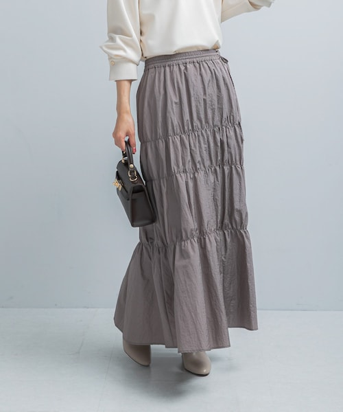 URBAN RESEARCH ROSSO（アーバンリサーチロッソ）の「ブライトシャーリングスカート（スカート・レディース・GRAY/BLACK・Free）」の2枚目の写真