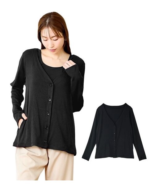 nissen（ニッセン）の「水陸両用カーディガン風リブ素材ラッシュガード（ラッシュガード・メンズ・ベージュ/ブラック・M/L/LL/3L/4L/5L/6L/8L/10L）」の4枚目の写真