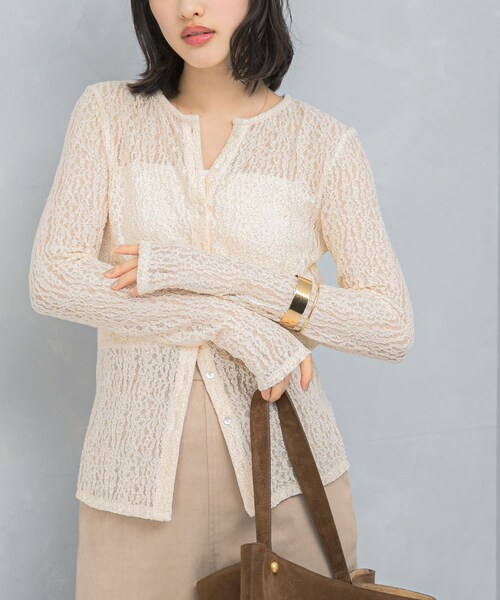 URBAN RESEARCH ROSSO（アーバンリサーチロッソ）の「ラメレースカットソー（Tシャツ/カットソー・レディース・IVORY/BLACK・FREE）」の8枚目の写真