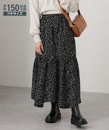 nissen | 小さいサイズ　ドット柄ティアードスカート　低身長さん・小柄女性(スカート)