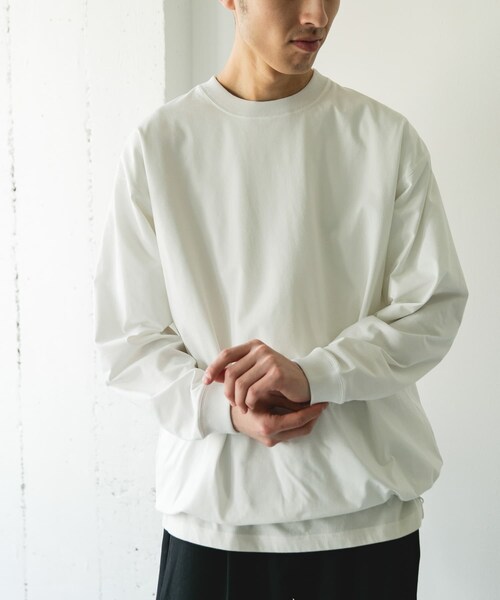 URBAN RESEARCH DOORS（アーバンリサーチドアーズ）の「『吸水速乾/接触冷感/イージーケア』クイックドライ ドロストロングスリーブTシャツ（Tシャツ/カットソー・メンズ・WHITE/GRAY/NVYxGRY/CHARCOAL・M/L）」の7枚目の写真