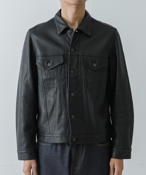 URBAN RESEARCH(アーバンリサーチ)の「A.D.A.N LEATHER TRUCKER JACKET(ブルゾン・メンズ・BLACK・S/M/L)」の4枚目の写真