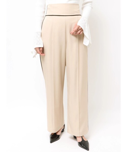 LAGUNAMOON（ラグナムーン）の「バイカラーパイピングパンツ（その他パンツ・レディース・ブラウン/ベージュ・S/M）」の4枚目の写真