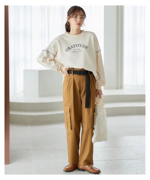 nissen（ニッセン）の「大きいサイズ　ベルト付カーゴパンツ　miclat（パンツ・レディース・ベージュ/黒・L/LL/3L/4L/5L/6L/8L/10L）」の16枚目の写真