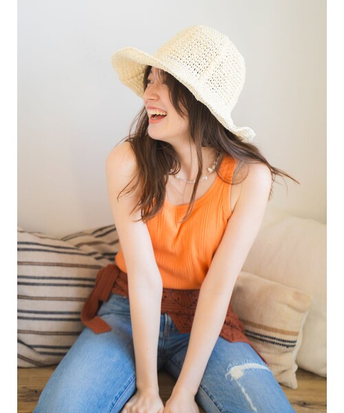 Ungrid（アングリッド）の「雑材デザインハット（ハット・レディース・ブラウン/ベージュ/カーキ・F）」の5枚目の写真