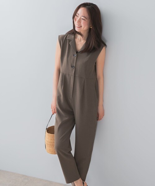 URBAN RESEARCH ROSSO(アーバンリサーチロッソ)の「『UR TECH DRYLUXE』F by ROSSO オープンカラーオールインワン(サロペット/オーバーオール・レディース・BLACK/BEIGE/MOCHA・34/36/38)」の22枚目の写真