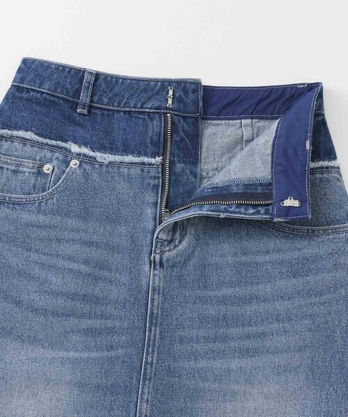 SENSE OF PLACE by URBAN RESEARCH（センスオブプレイスバイアーバンリサーチ）の「レイヤードデニムスカート（デニムスカート・レディース・ONE WASH/L.INDIGO・S/M）」の18枚目の写真