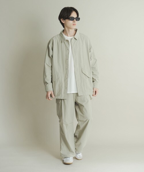 SENSE OF PLACE by URBAN RESEARCH(センスオブプレイスバイアーバンリサーチ)の「ユーティリティーロングスリーブシャツジャケット(テーラードジャケット・メンズ・BLACK/GREIGE/PURPLE・M/L)」の21枚目の写真