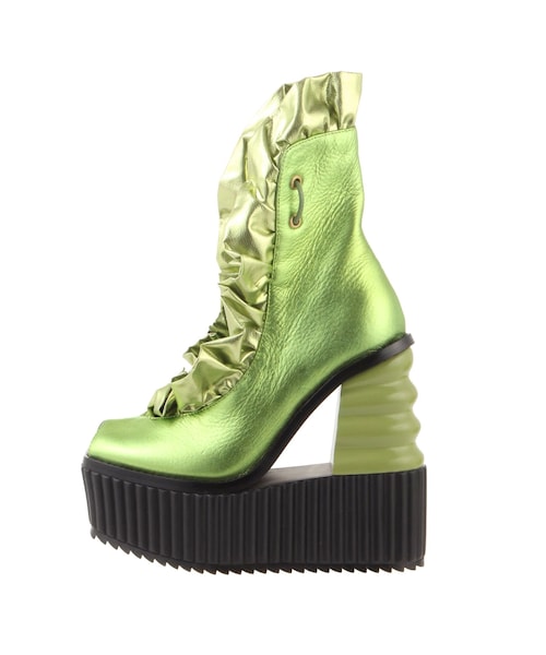 PAMEO POSE（パメオポーズ）の「SAMBA BOOTS SHINY（ブーツ・レディース・ライトグリーン・38/40/42）」の2枚目の写真