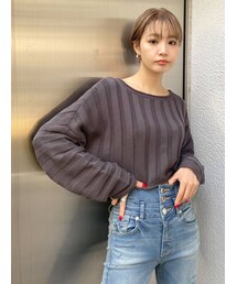 EMODA | ルーズワイドデコルテニット(ニット/セーター)