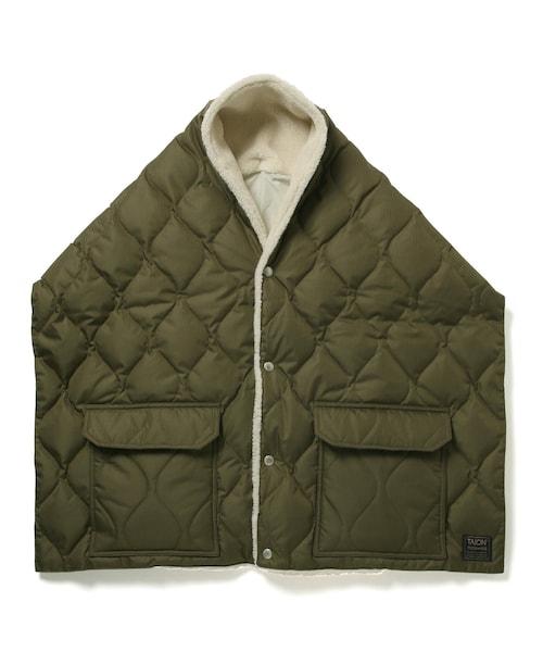 【TAION】新品！ユニセックス ミリタリー リバーシブル ダウンストール TAION ストール マフラー 「TAION」 ミリタリー リバーシブル