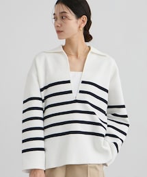 ADAM ET ROPE' | 【WEB・一部店舗限定】スキッパーニットプルオーバー(ニット/セーター)