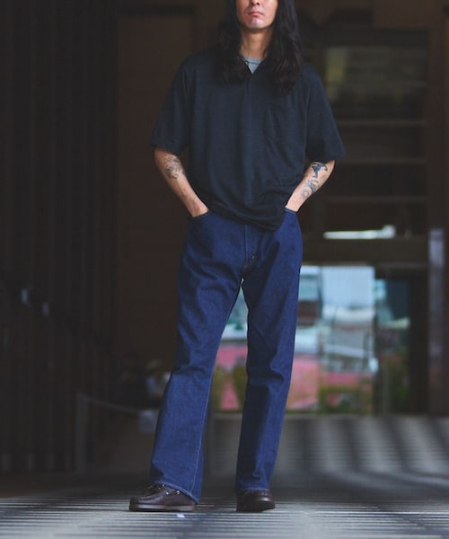 ADAM ET ROPE'（アダムエロペ）の「【BATONER for WILD LIFE TAILOR】WOOL天竺 ハーフスリーブ ニットポロ（ポロシャツ・メンズ・ブラック系・2/3/4）」の17枚目の写真