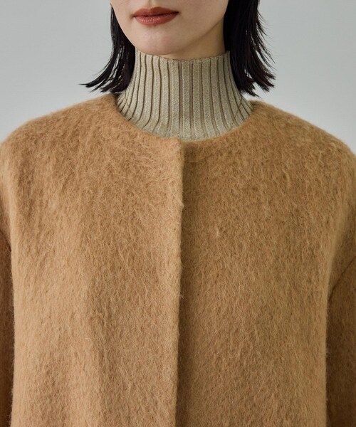 ROPE'（ロペ）の「ウールモヘヤノーカラーミドル丈コート（その他アウター・レディース・ベージュ・F）」の13枚目の写真