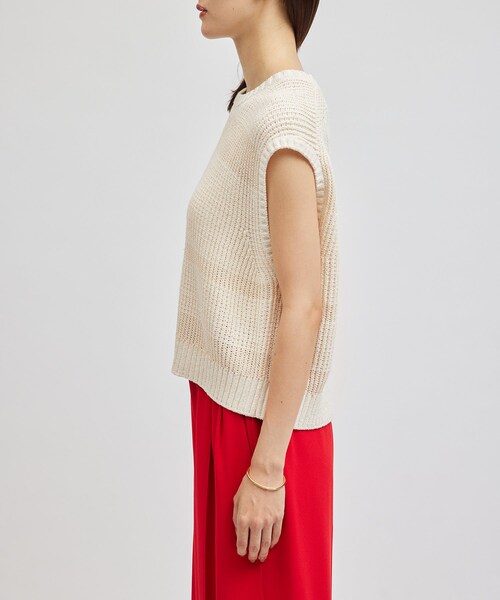 ROPE'（ロペ）の「モノトーン透かし柄ニットベスト（ベスト・レディース・ブラック/オフホワイト・F）」の8枚目の写真