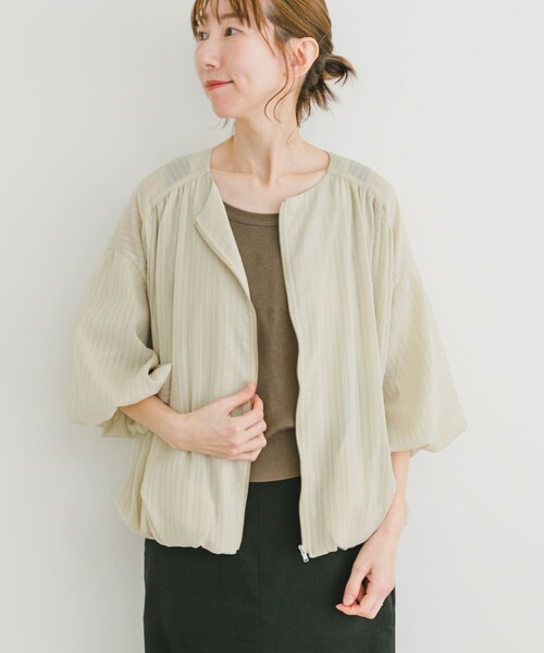 ITEMS URBANRESEARCH（アイテムズ アーバンリサーチ）の「バルーンスリーブブルゾン（ブルゾン・レディース・Y.BEG/BLU・FREE）」の5枚目の写真