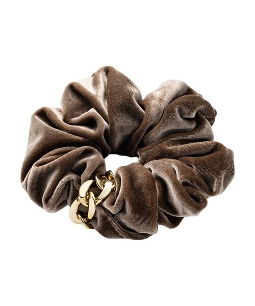 nissen（ニッセン）の「【Creamdot.】チェーン/フープメタルが煌くボリュームベロアシュシュ（その他ヘアアクセサリー・メンズ・A:ブラック/A:チャコール/A:グレー/A:モカ/B:ブラック/B:チャコール/B:グレー/B:モカ・ワンサイズ）」の8枚目の写真