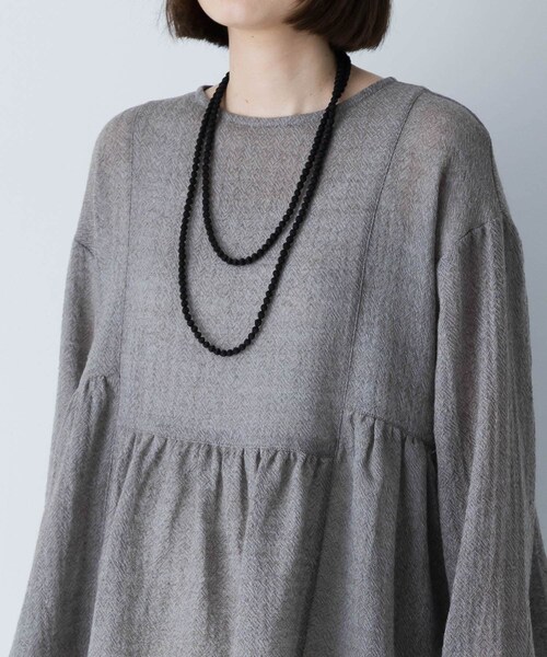 かぐれ（カグレ）の「CITRUS　GUDLI NECKLACE（ネックレス・レディース・Black/Ecru/L Grey・-0）」の4枚目の写真