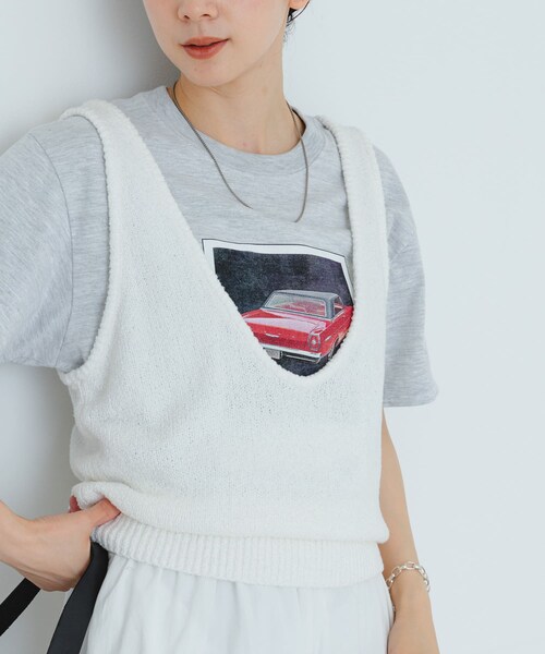 URBAN RESEARCH（アーバンリサーチ）の「ブークレ2WAYベスト（ベスト・レディース・RED/NAVY/OFF・FREE）」の6枚目の写真